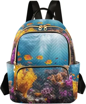Mini Backpack for Women Seafloor View Mini Backpack Purse Lightweight Small Daypack, 8.5L
