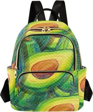 Mini Backpack Quilted Purse for Womens Small Backpack Daypack Avocado Print for Travel Daily Outing,Multi2
