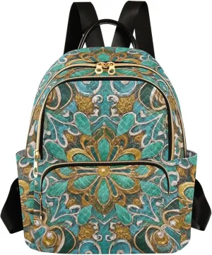 Mini Backpack Quilted Purse for Womens Small Backpack Daypack Embroider Design for Travel Daily Work,Multi12