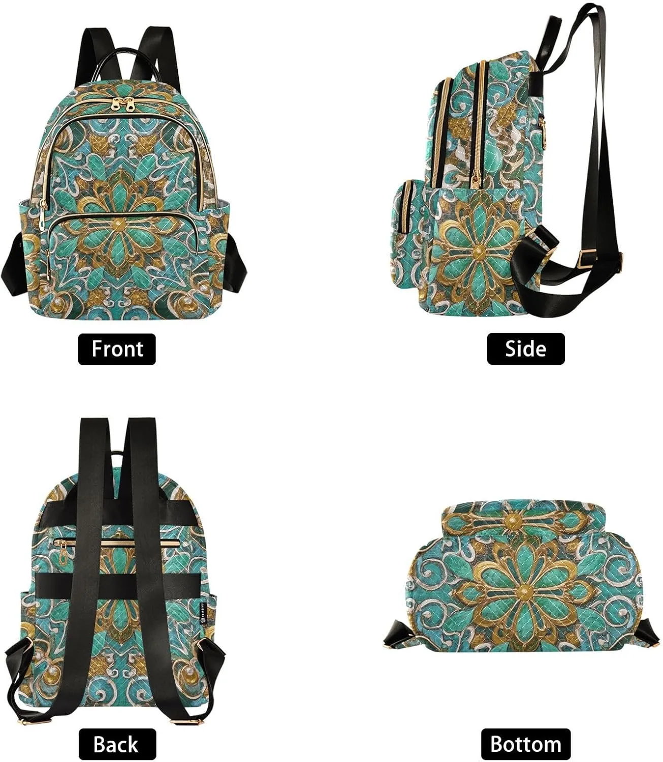 Mini Backpack Quilted Purse for Womens Small Backpack Daypack Embroider Design for Travel Daily Work,Multi12