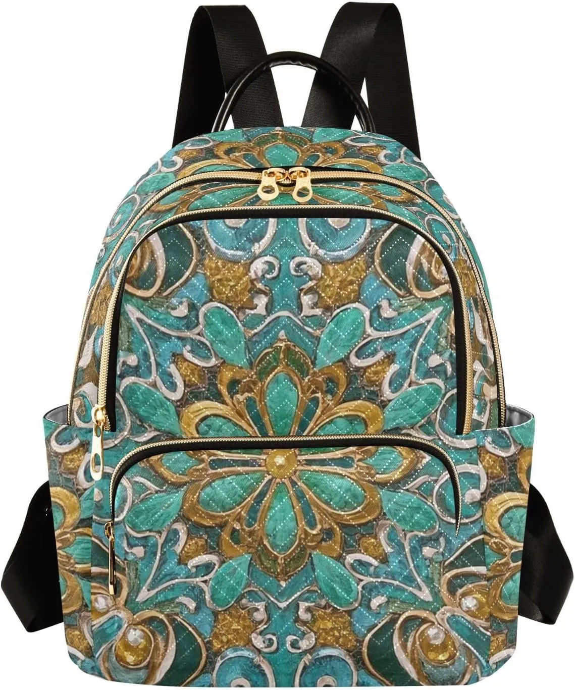 Mini Backpack Quilted Purse for Womens Small Backpack Daypack Embroider Design for Travel Daily Work,Multi12