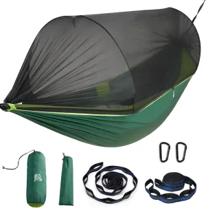 Miztli Camping Hammock -Portable Hammock w/Spacious Net & Tree Straps w/Adjutable Loops,Double and Single Hammock for Outdoor, Hiking, and Travel