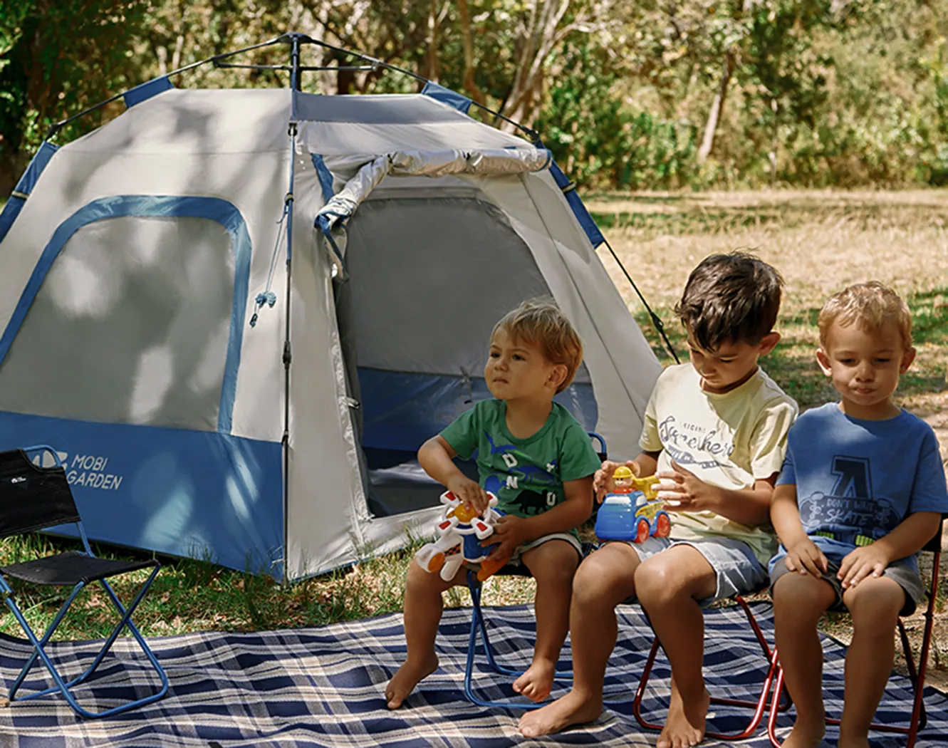 Mobi Garden Ling Dong 180 Space 4 person tent - Sky Blue