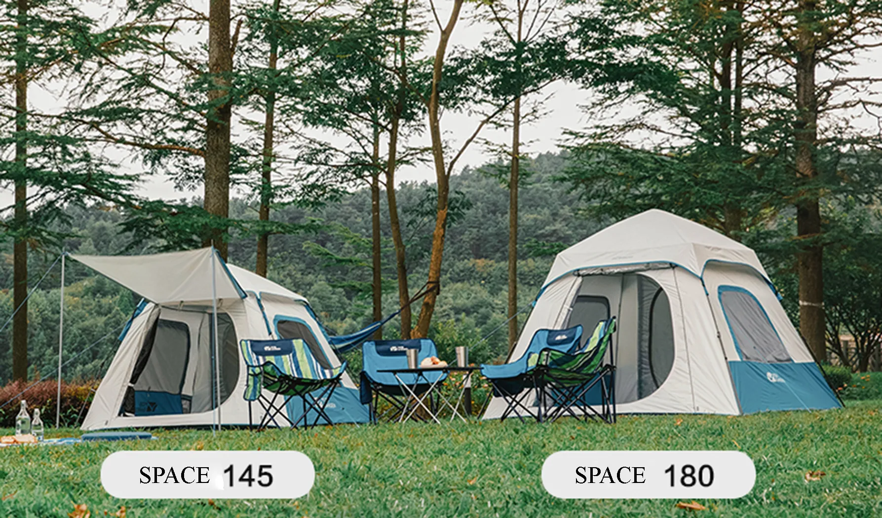 Mobi Garden Ling Dong 180 Space 4 person tent - Sky Blue