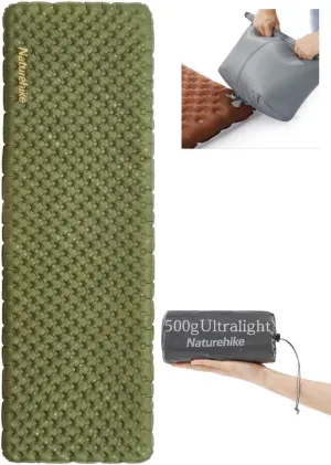 Naturehike Camping Mattress R-Value 5.8 Camp Bed Adults Camp Cot Folding Beds Sleeping Mat Pad Single Adults Foldable 0.88LB/0.4KG Light Hiking Fishing Travel[SGS Certified] (R3.5-Green, Square-Big)