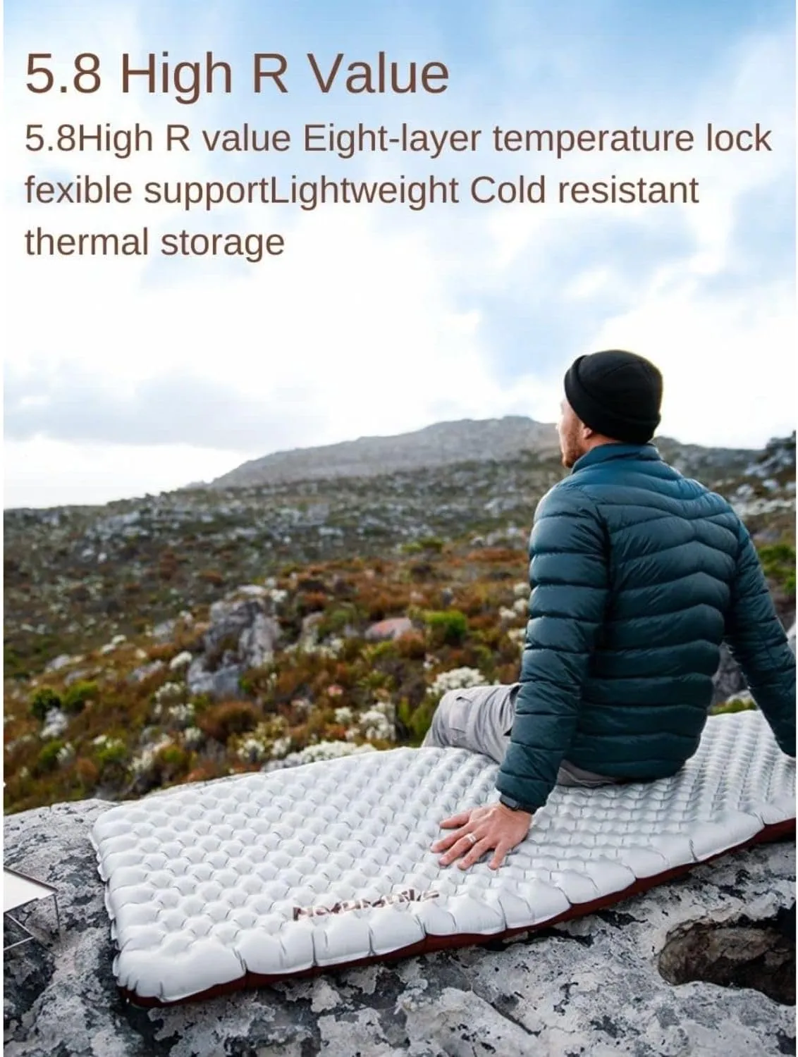 Naturehike Camping Mattress R-Value 5.8/3.5 Camp Bed Adults Camp Cot Folding Beds Sleeping Mat Pad Single Adults Foldable 0.88LB/500G Light Hiking[SGS Certified] (R3.5/Black/Mummy/183*58*7CM)
