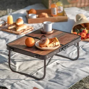 Naturehike Folding Camping Table, Portable Tables with Adjustable Legs, 20.87×15.75×9.05 Inch Foldable Camp Pinic Tables with Carry Bag for Outdoor Camping, BBQ, Travel - Small Retro