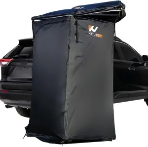 Naturnest Shower Tent with Roof and Floor mat, Overland Shower Awning, Bathroom Tent for SUV Car Camping Shower Tent, Portable Shower Tent Toilet Camping Privacy Shelters, Car Side Shower Room