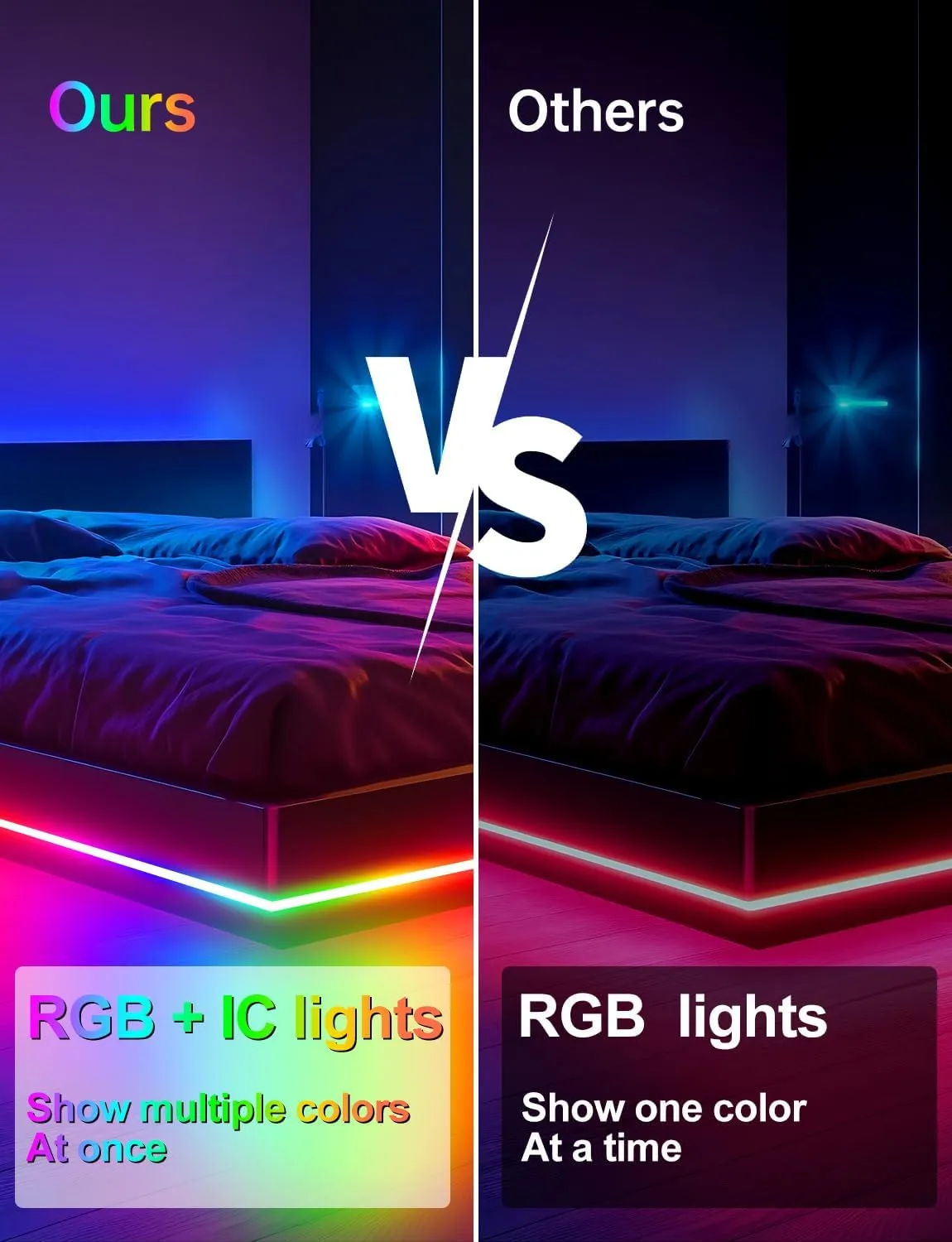 Neon Rope Lights, Smart RGB IC LED Light Strip, Voice Control via Alexa, Google Assistant, Custom DIY Flexible Neon Lights for Bedroom, Wall Decor, 16.4 ft (2.4G WiFi Only)