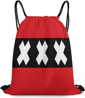 Netherlands Flag Sackpack Drawstring Backpack Gym Bag Sports Daypack for Women Men