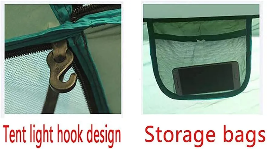 NIEH Beach Tent,Sun Shelter,3-4 People Outdoor Easy Set Up Camping Waterproof Hiking Double Layer Green 91x91inch