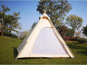 NIEH Dome Camping Tent 3-4 Person Pyramid Tents 4 Season Double Layers Waterproof Anti-UV Windproof Tents Family Outdoor Camping Cotton Tent