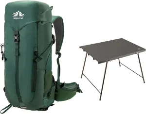 Night Cat Internal-frame Hiking Backpack with Folding Camping Table for Men Women Lightweight Waterproof Green