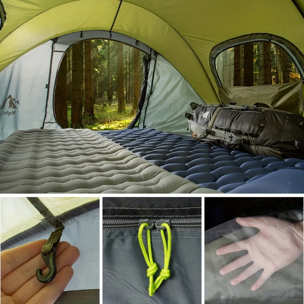 Night Cat Upgraded Pop Up Tent 2-4 Persons Easy Setup In 3 Seconds Instant Camping Tent With Porch Automatic Foldable Waterproof Beach Package 40% Smaller