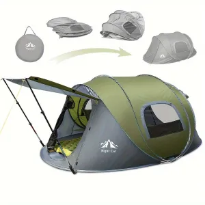 Night Cat Upgraded Pop Up Tent 2-4 Persons Easy Setup In 3 Seconds Instant Camping Tent With Porch Automatic Foldable Waterproof Beach Package 40% Smaller