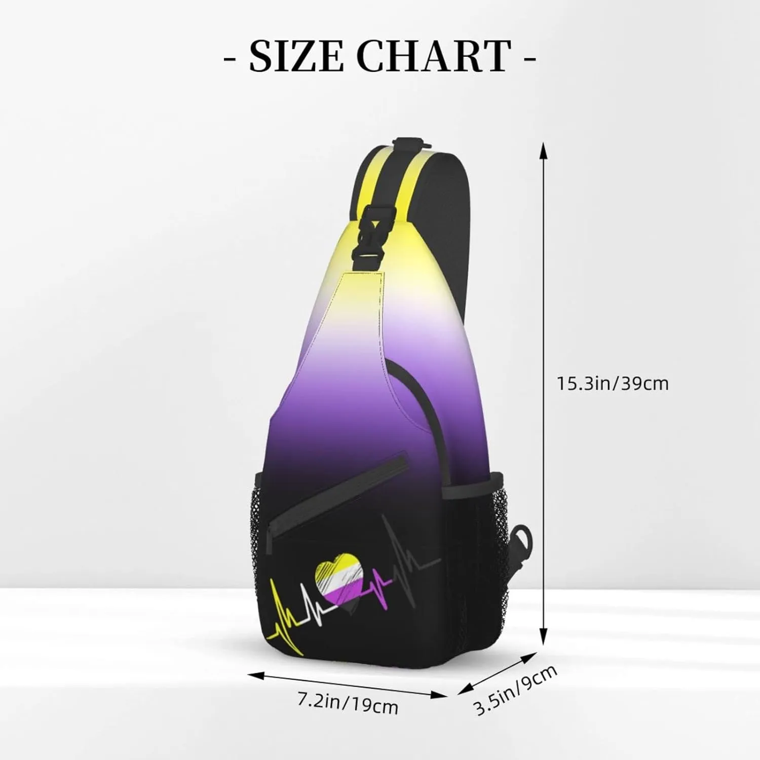 Nonbinary Pride Flag Sling Backpack Multipurpose Chest Bag Hiking Travel Daypack Crossbody Shoulder Bag Outdoor
