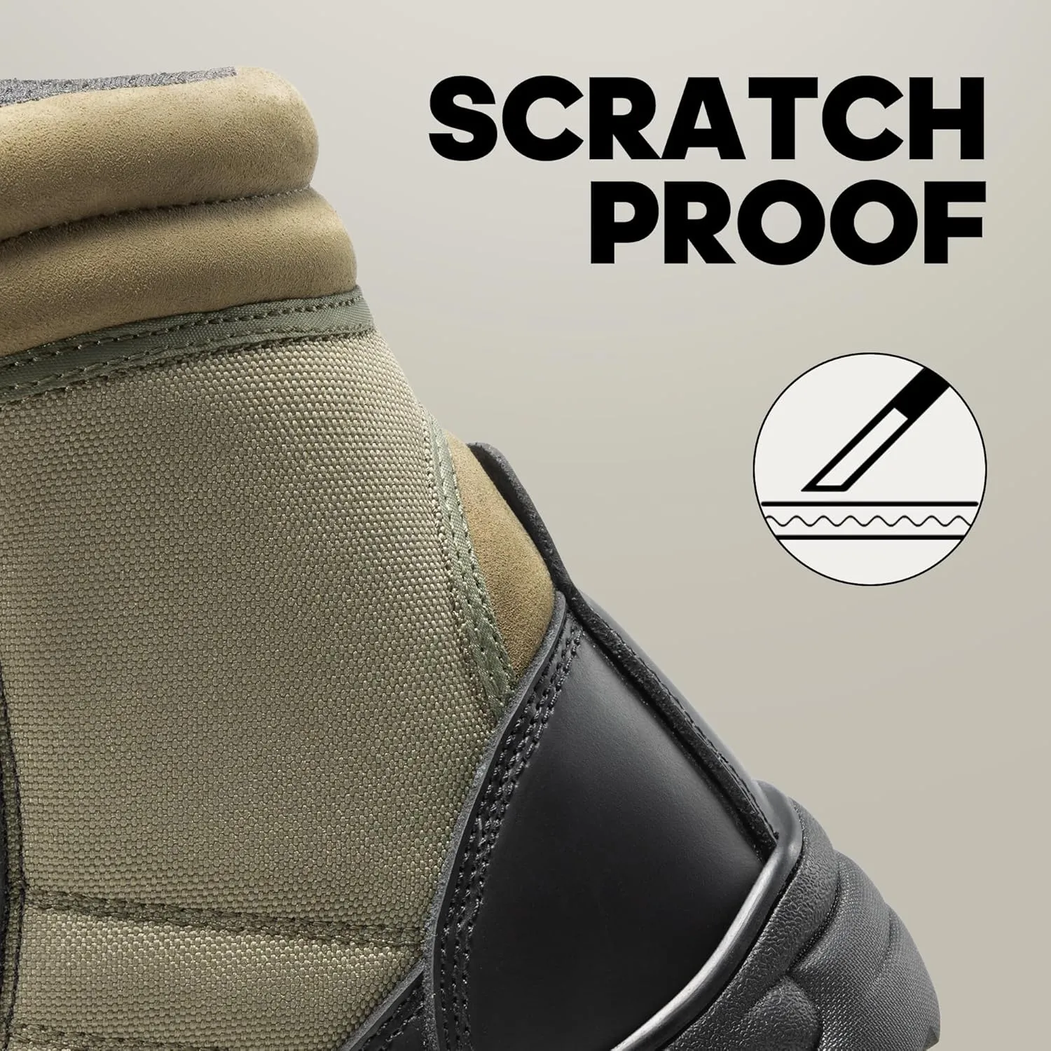 NORTIV 8 Men's Military Tactical Work Boots Side Zipper Leather Motorcycle Combat Boots Trooper(6-8 Inches)