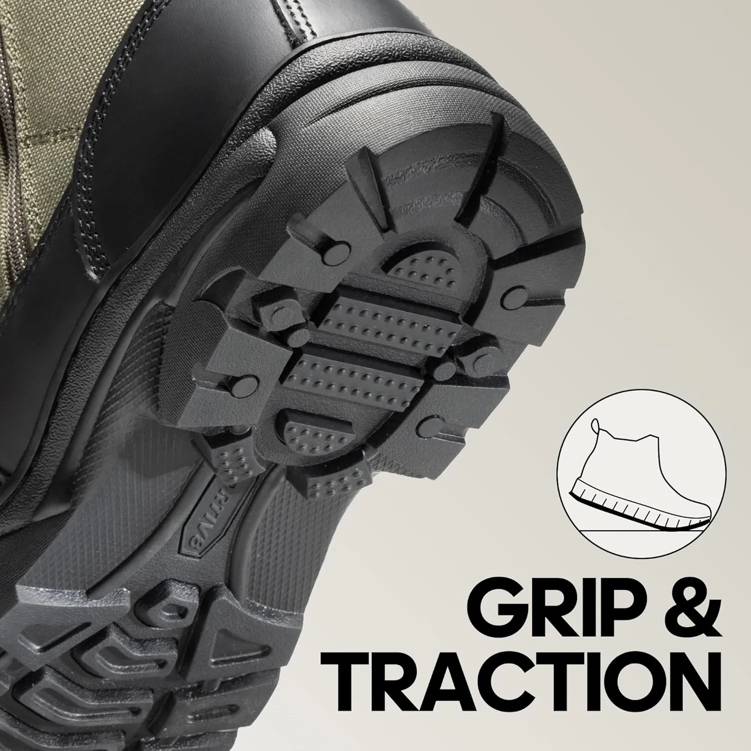 NORTIV 8 Men's Military Tactical Work Boots Side Zipper Leather Motorcycle Combat Boots Trooper(6-8 Inches)