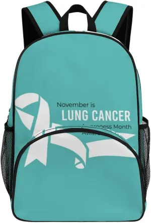November Is Lung Cancer Awareness Month Backpack for Worker Teacher Business Hiking Travel Bag Shoulders Bag