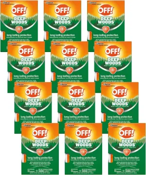 OFF! Deep Woods Insect Repellent Towelettes, 12 Count (Pack of 12)