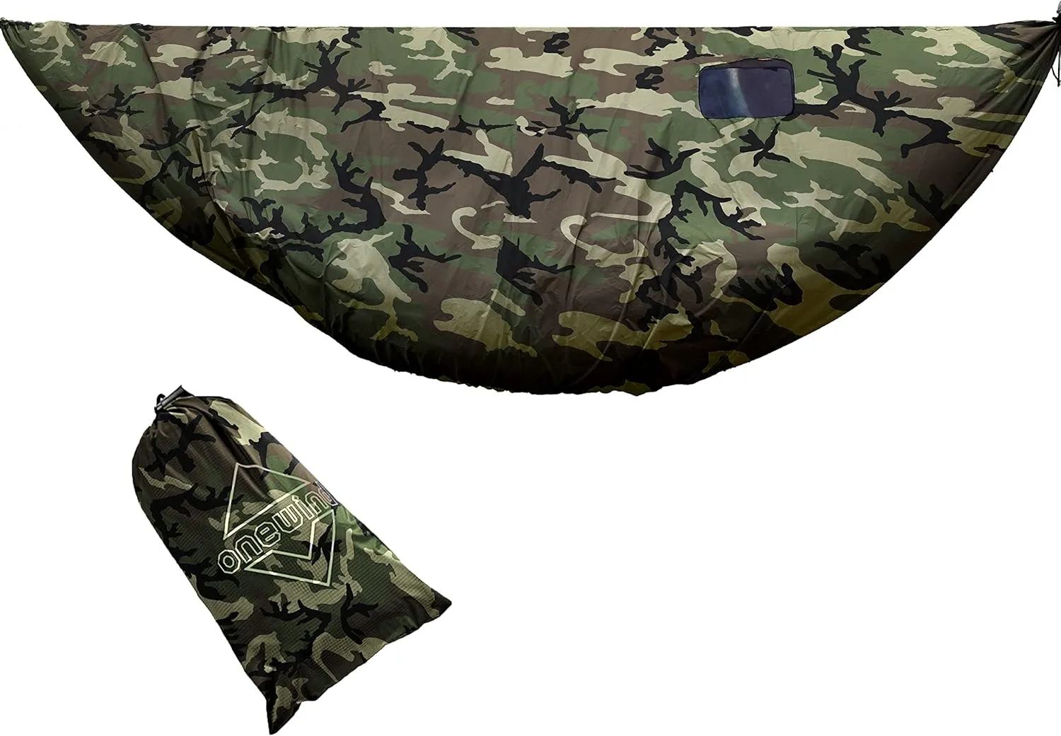Onewind Premium Hammock Wind Sock, Hammock end Wind Block, Lightweight and Wind-Resistant Underquilt Protector for Winter and Cold Weather Protection, Backpacking, Camouflage