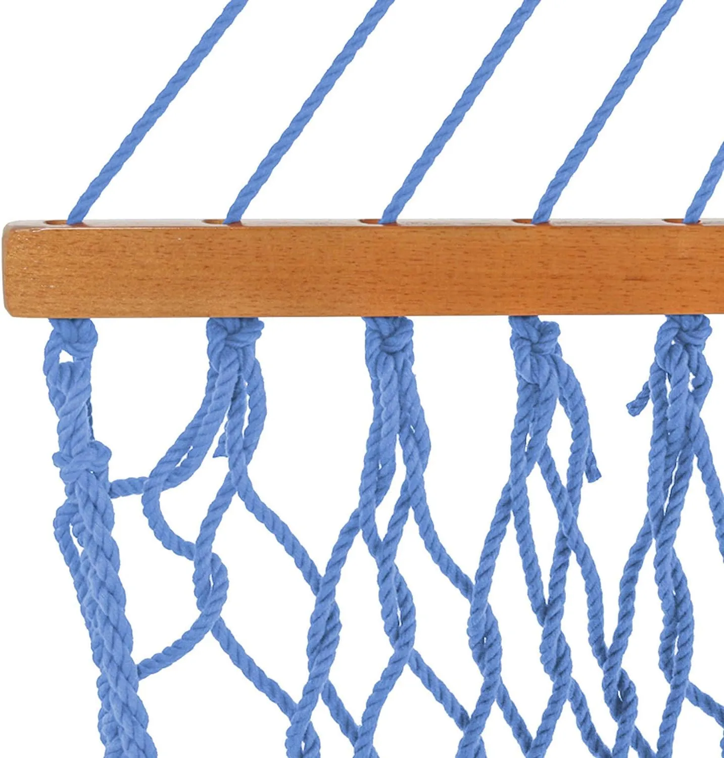 Original Pawleys Island 13DCCB Large Coastal Blue DURACORD Rope Hammock with Extension Chains & Tree Hooks, Handcrafted in The USA, Accommodates 2 People, 450 LB Weight Capacity, 13 ft. x 55 in.