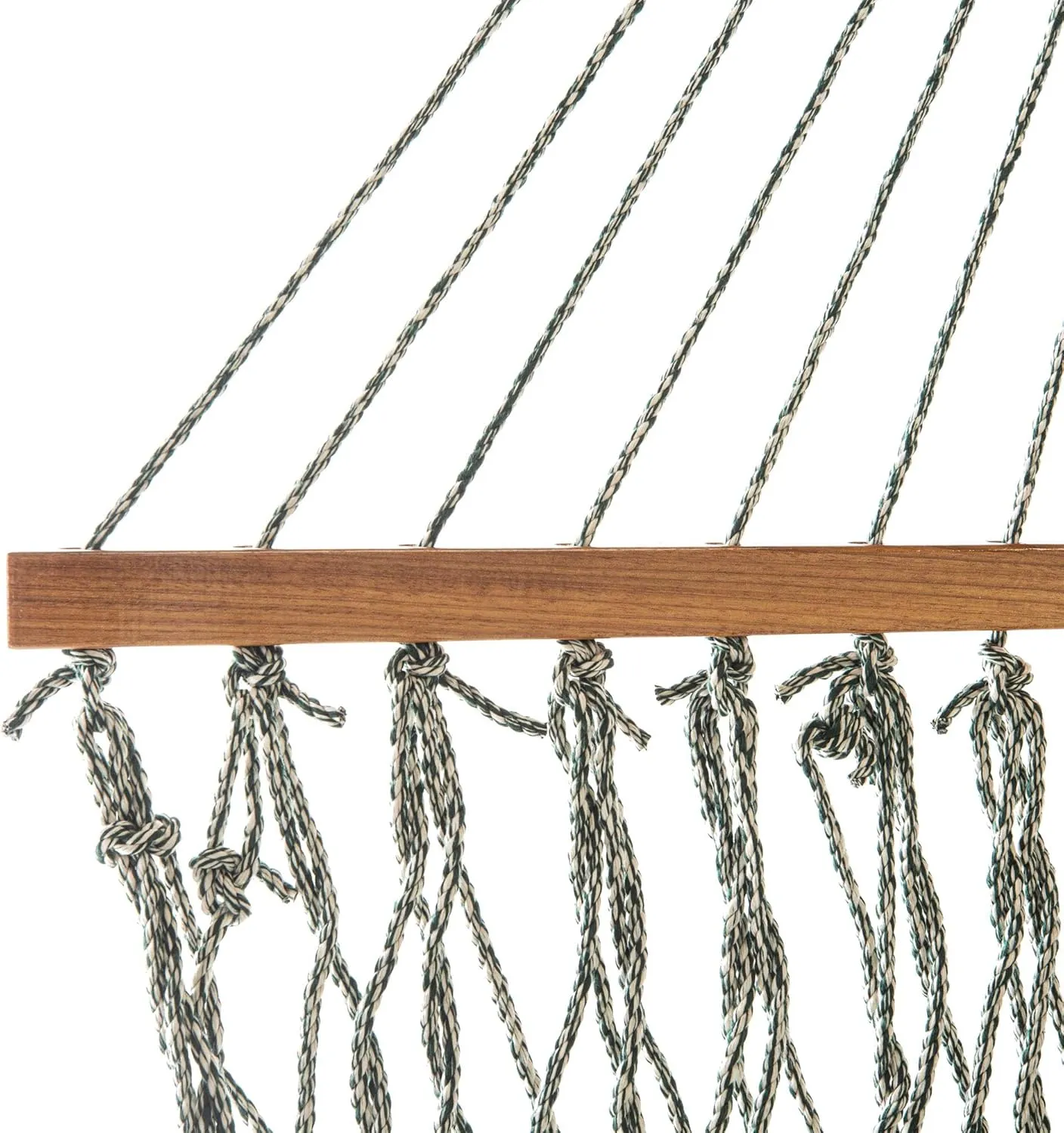 Original Pawleys Island Large Green Oatmeal Heirloom Tweed DURACORD® Rope Hammock with Extension Chains & Tree Hooks, Handcrafted in The USA, 450 LB Weight Capacity, 13 ft. x 55 in.