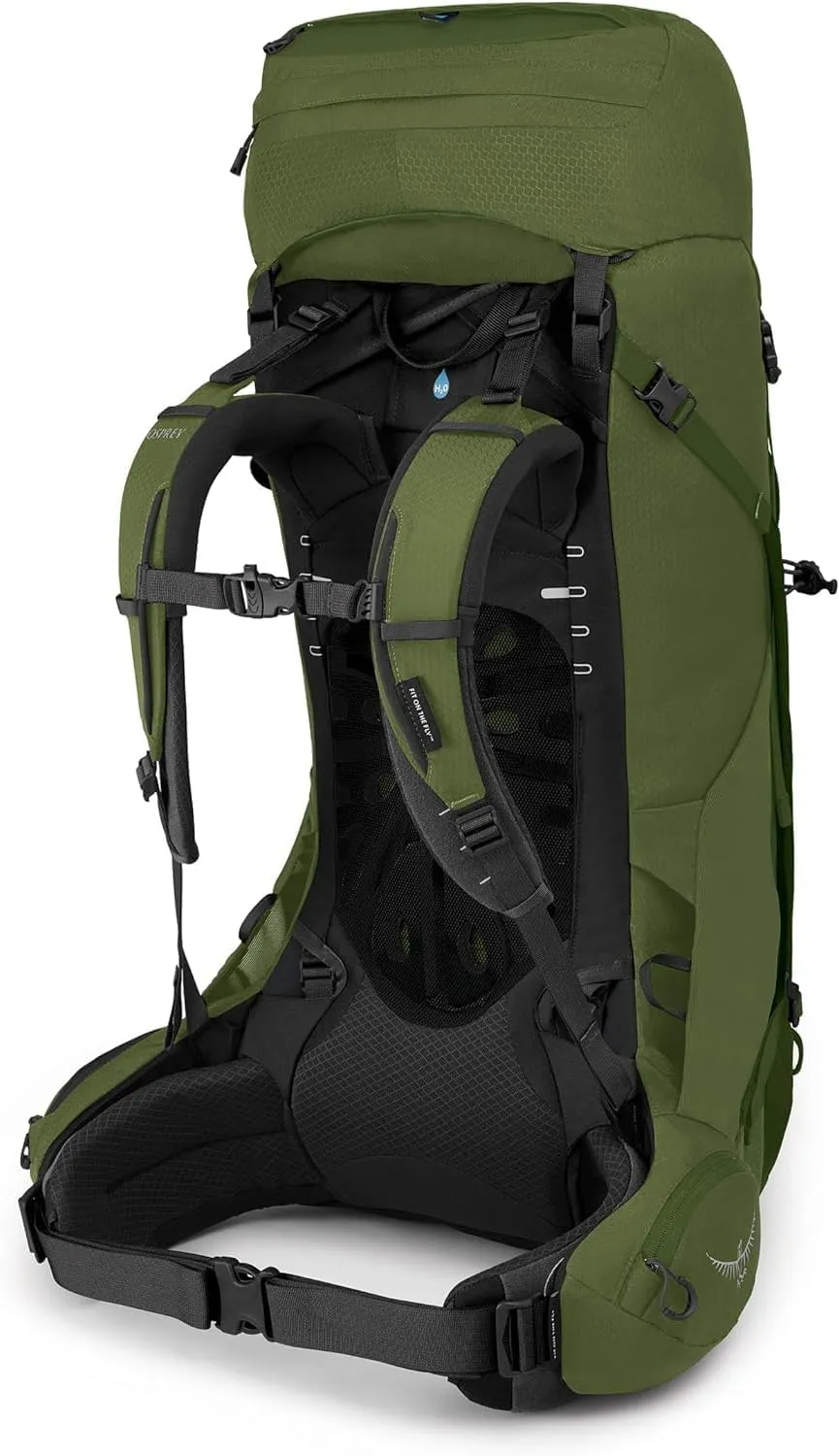 Osprey Aether 55L Men's Backpacking Backpack, Garlic Mustard Green, S/M