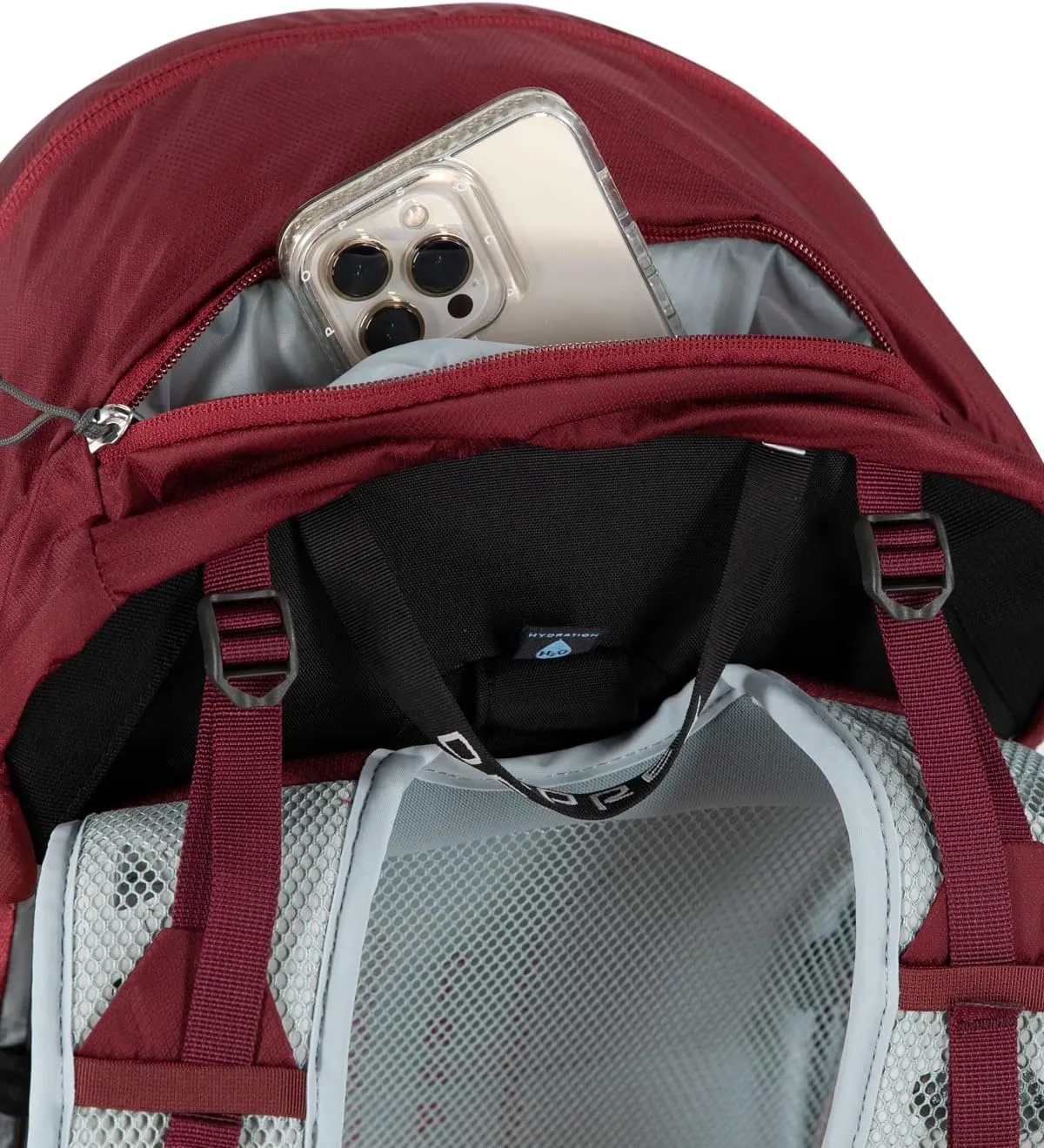 Osprey Hikelite 28L Unisex Hiking Backpack, Sangria Red, S/M