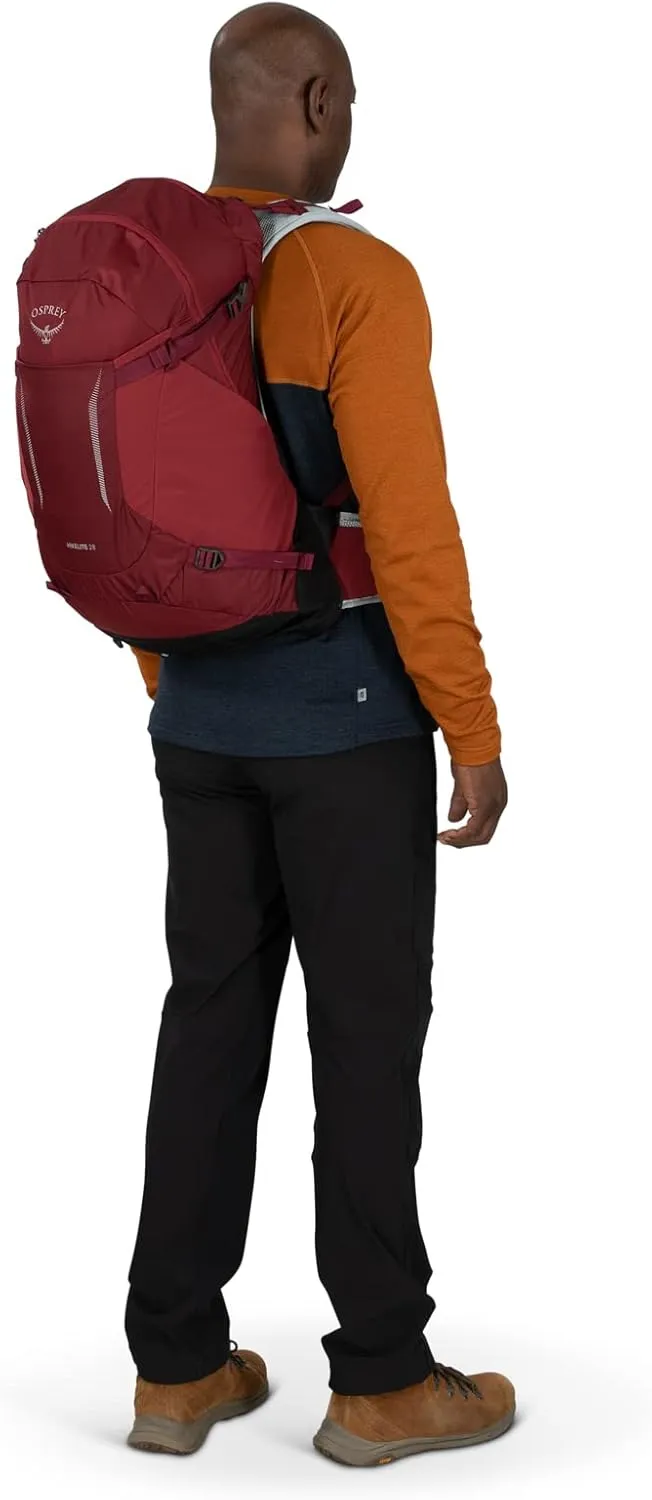 Osprey Hikelite 28L Unisex Hiking Backpack, Sangria Red, S/M