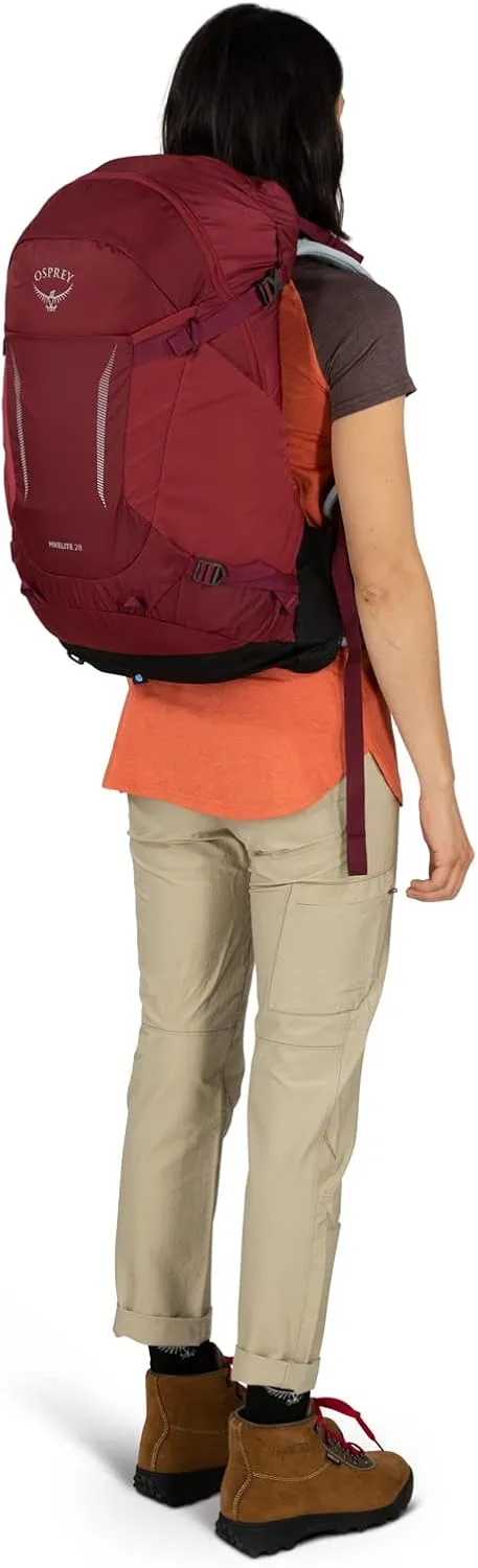 Osprey Hikelite 28L Unisex Hiking Backpack, Sangria Red, S/M