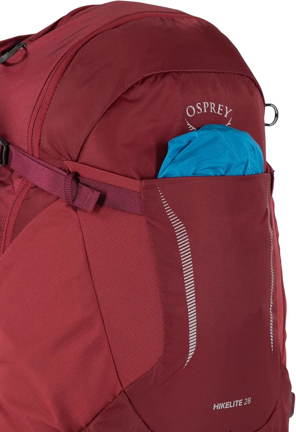 Osprey Hikelite 28L Unisex Hiking Backpack, Sangria Red, S/M