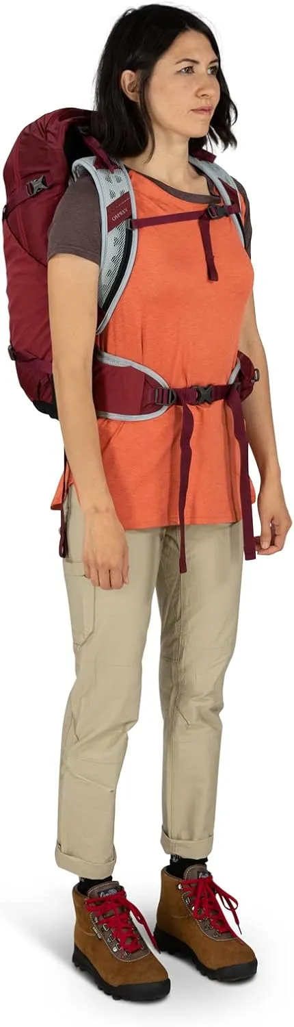 Osprey Hikelite 28L Unisex Hiking Backpack, Sangria Red, S/M