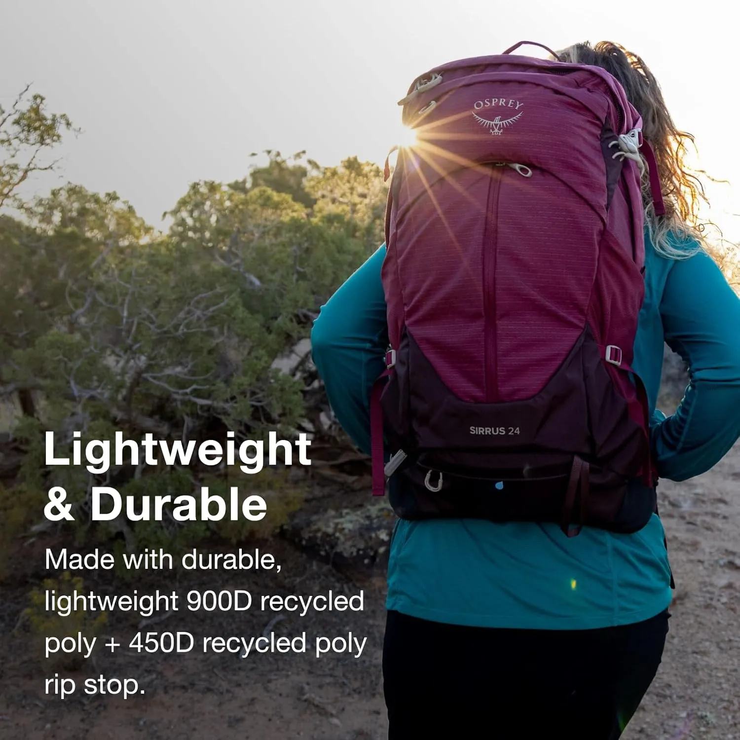 Osprey Sirrus 24L Women's Hiking Backpack, Elderberry Purple/Chiru Tan
