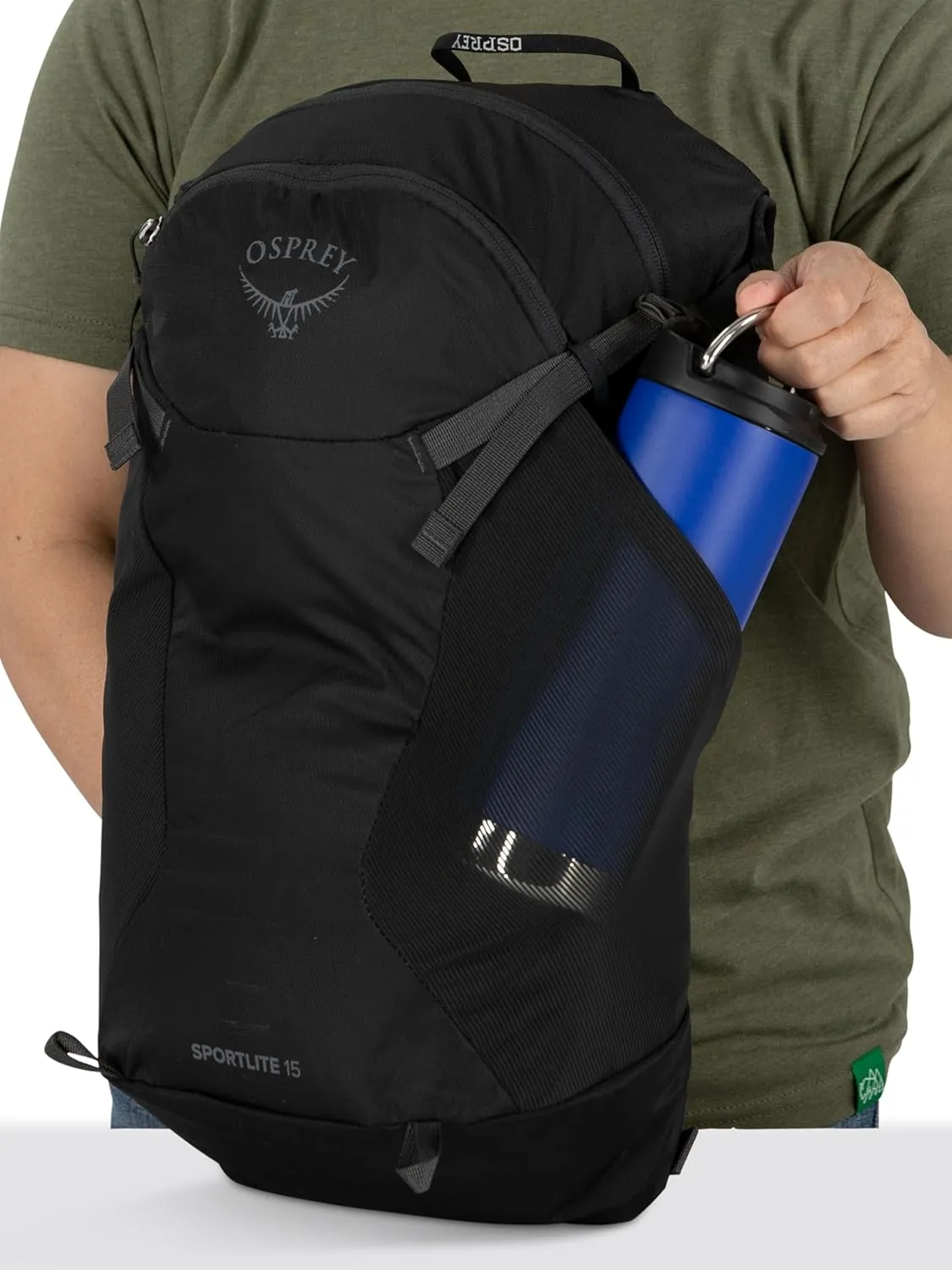 Osprey Sportlite 15L Unisex Hiking Backpack, Pine Leaf Green