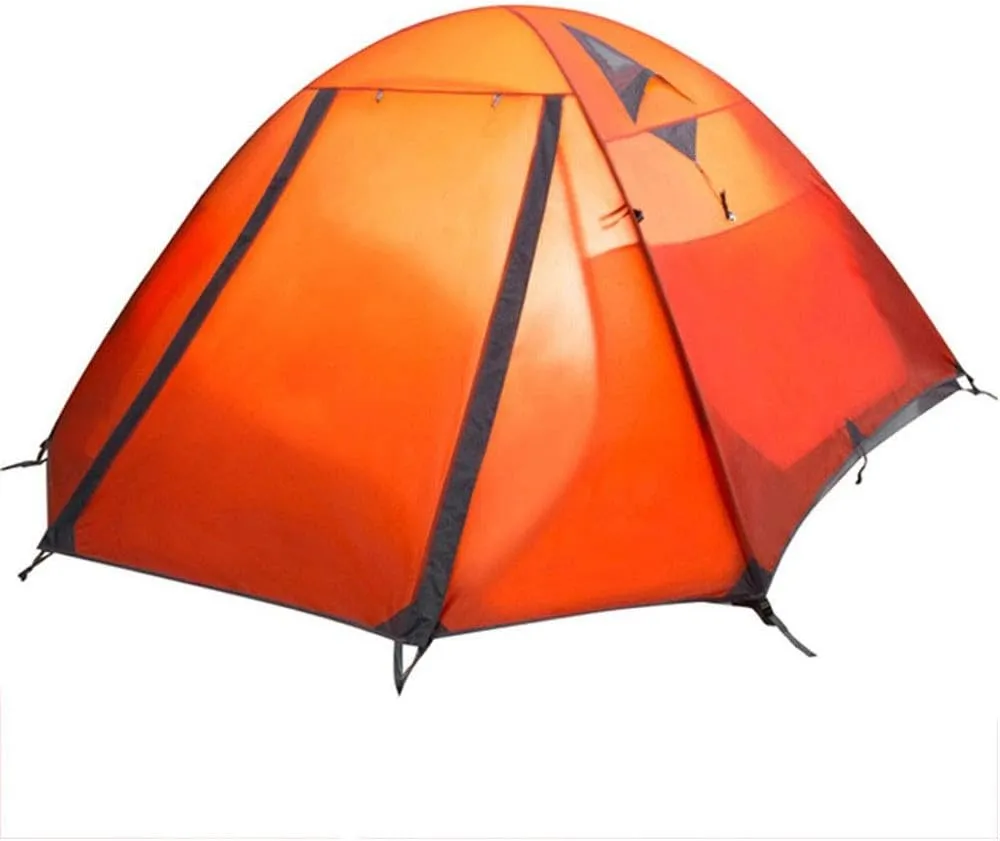 Outdoor Backpack Tent 3-Season Winter Tent 4 Persons Double Layer Camping Tent Backpacking Tent for Camping Hiking Travel Climbing Night Cat Camping Tent
