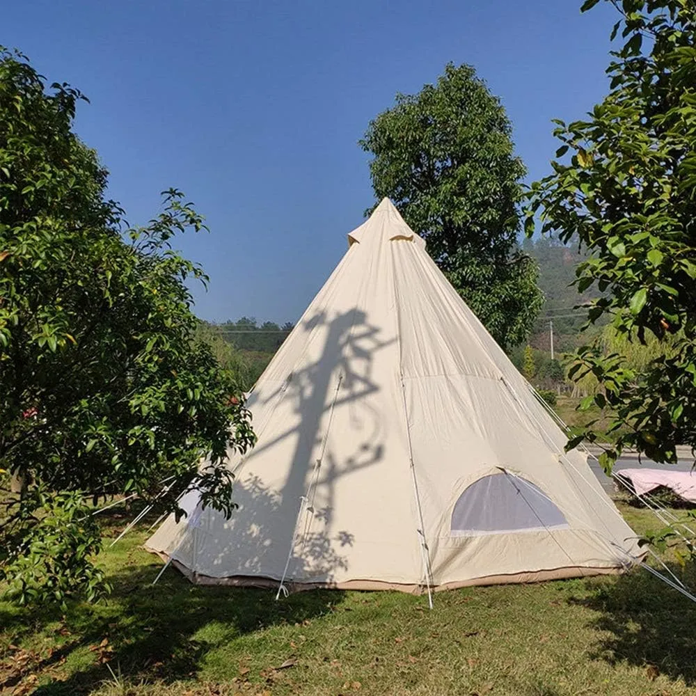 Outdoor Backpack Tent Foldable Tent Canvas Outdoor Luxury Camping Farmhouse BBQ Dining Tent Thicken Rainproof Tent Night Cat Camping Tent