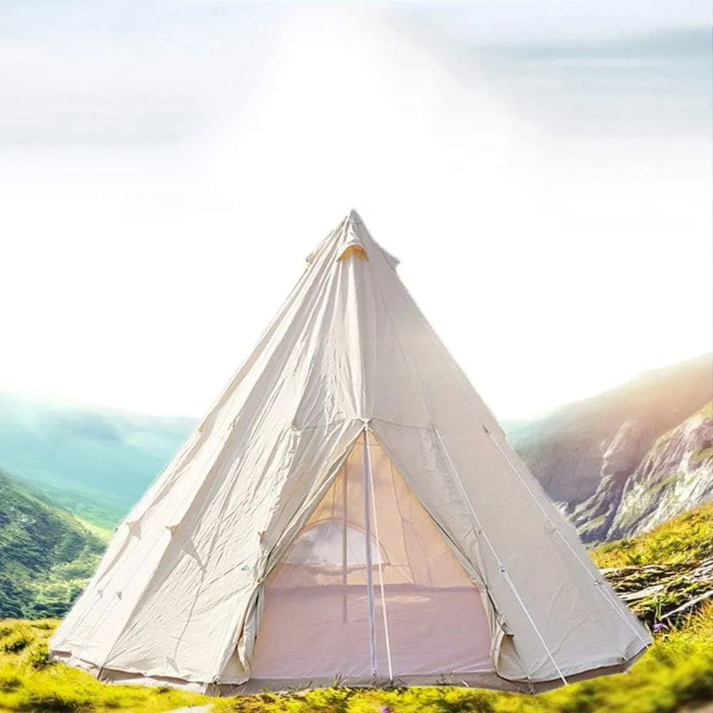 Outdoor Backpack Tent Foldable Tent Canvas Outdoor Luxury Camping Farmhouse BBQ Dining Tent Thicken Rainproof Tent Night Cat Camping Tent