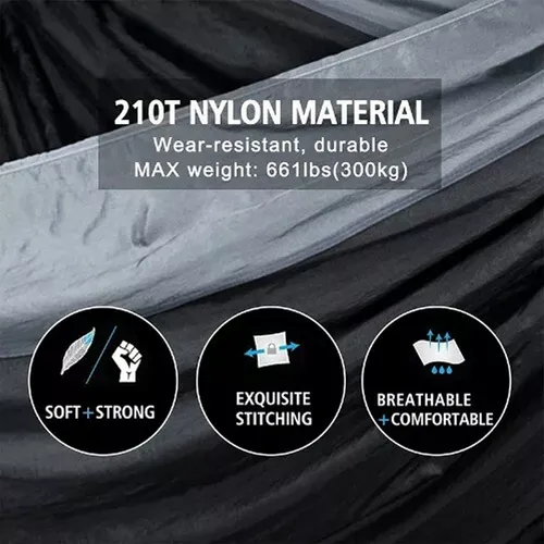 Outdoor Camping Hammock  Lightweight 260x140cm Portable Travel Orange