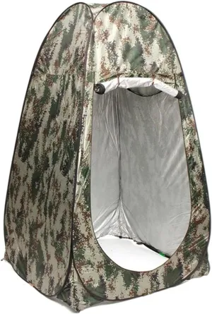 Outdoor Camping Tent Portable Shower Bath Changing Fitting Room Rain Camping Beach Privacy Toilet Tents with 3 Windows Change Clothes Tent (Color : 120CM Camouflage, Size : 1)