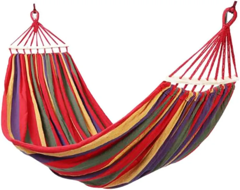 Outdoor Canvas Hammock Portable Swing Sleeping Bed Easy Setup Lightweight for Camping Travel