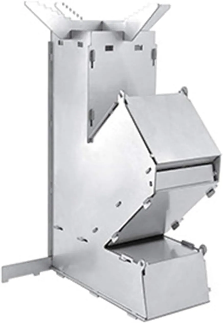 Outdoor Collapsible Wood Burning Stove Detachable Portable Stainless Steel Rocket Stove Camp Tent Stove