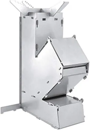 Outdoor Collapsible Wood Burning Stove Detachable Portable Stainless Steel Rocket Stove Camp Tent Stove