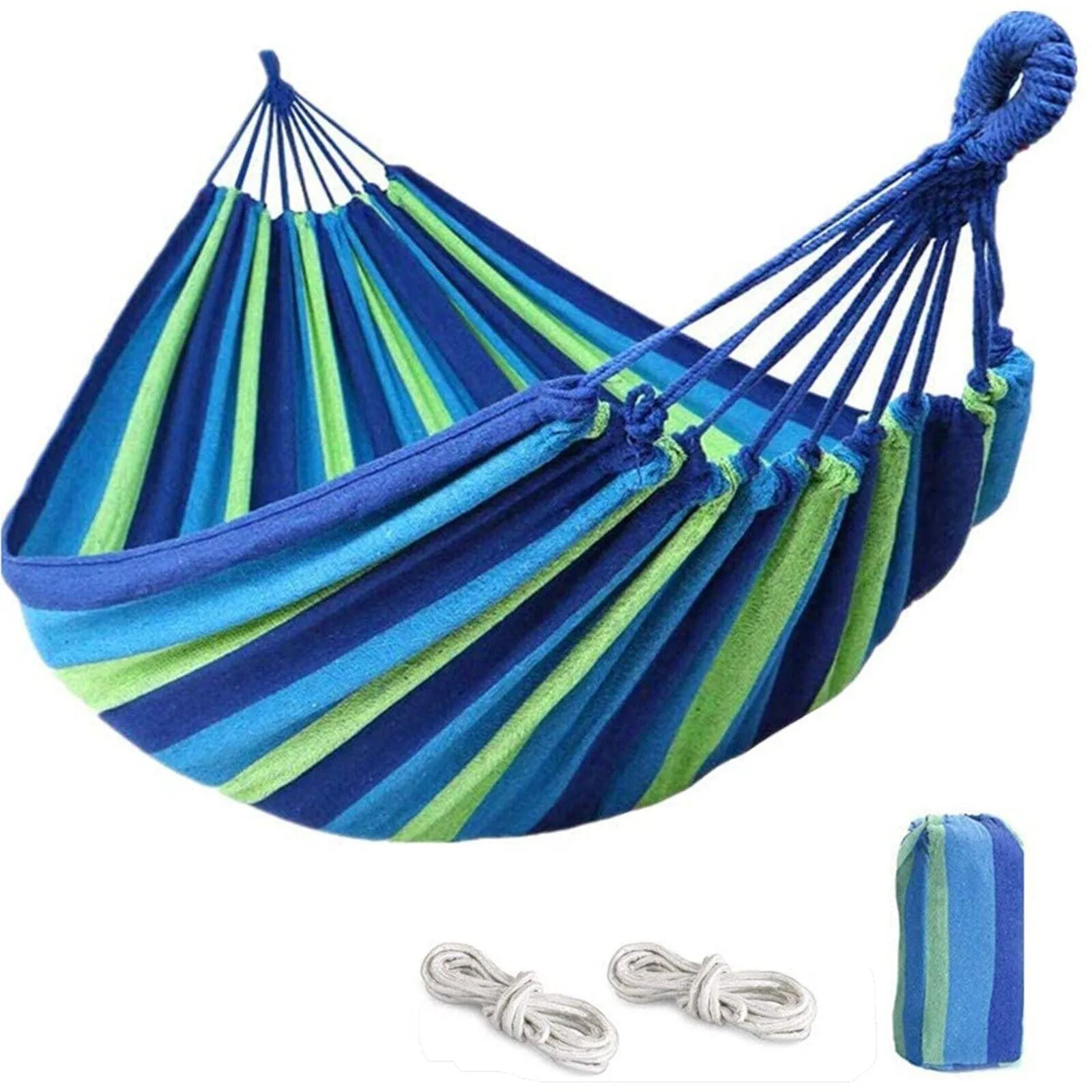 Outdoor Double Hammock Bed Swinging Camping Hanging Tree Strap Hook Mel Au