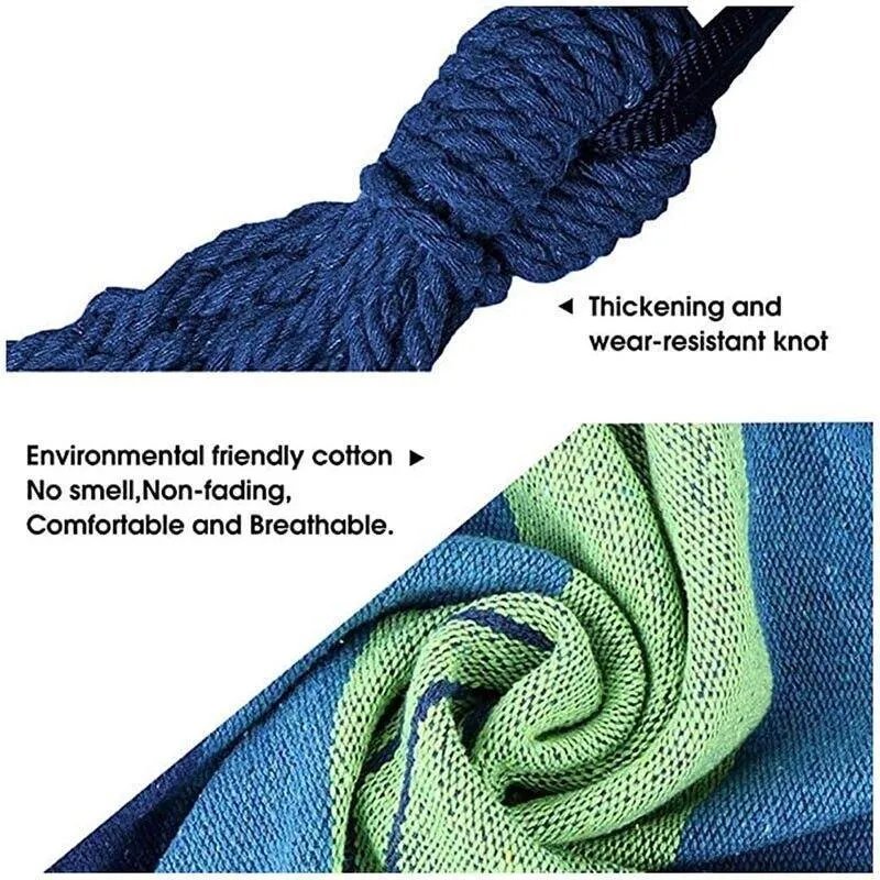 Outdoor Double Hammock Bed Swinging Camping Hanging Tree Strap Hook Mel Au