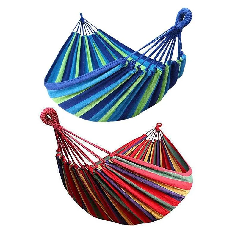 Outdoor Double Hammock Bed Swinging Camping Hanging Tree Strap Hook Mel Au