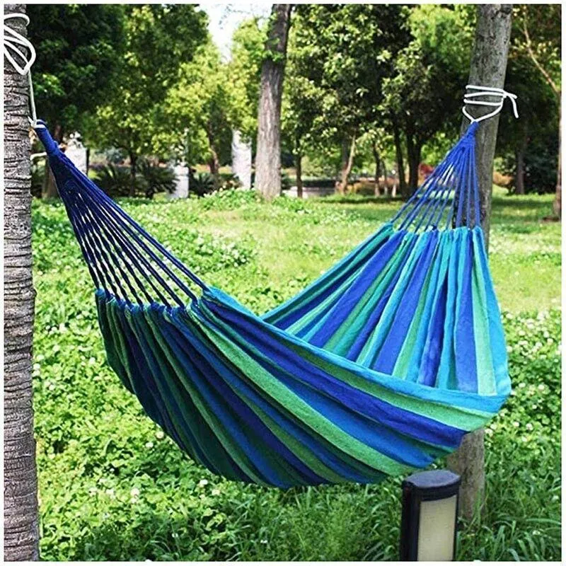 Outdoor Double Hammock Bed Swinging Camping Hanging Tree Strap Hook Mel Au