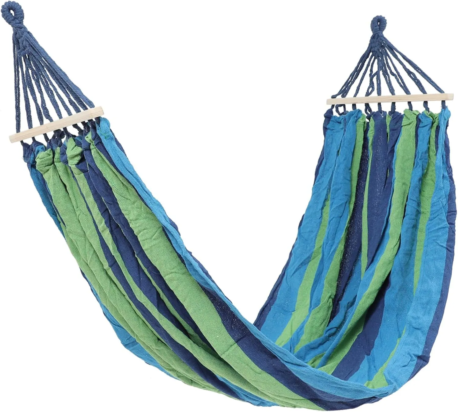 Outdoor Double Hammock Parachute Cloth with Rollover Wooden Support Portable Rainbow Swing Sleeping Bed for Camping and