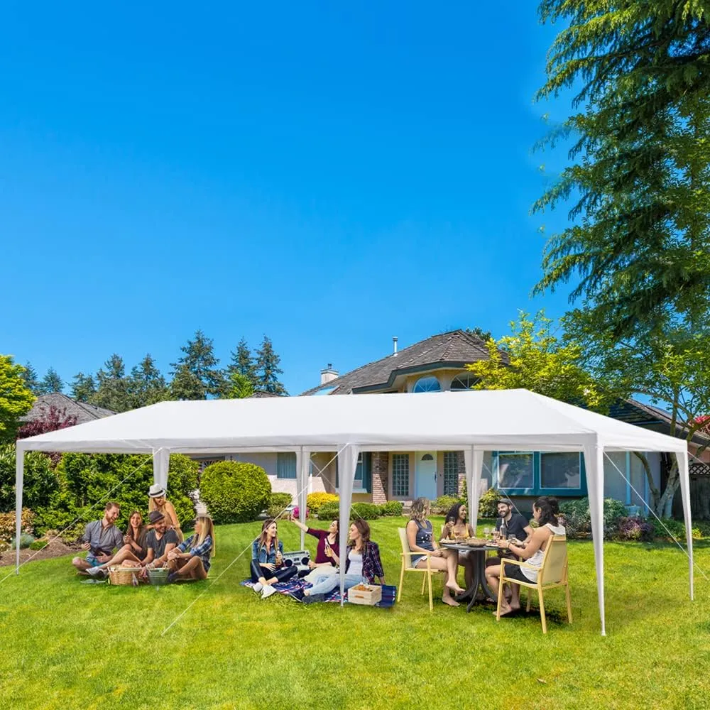 Outdoor Gazebo Canopy Wedding Party Tent Camping Shelter Commercial Instant Shelter Waterproof Tent with Removable Side Walls (10'x30' Without Sides)