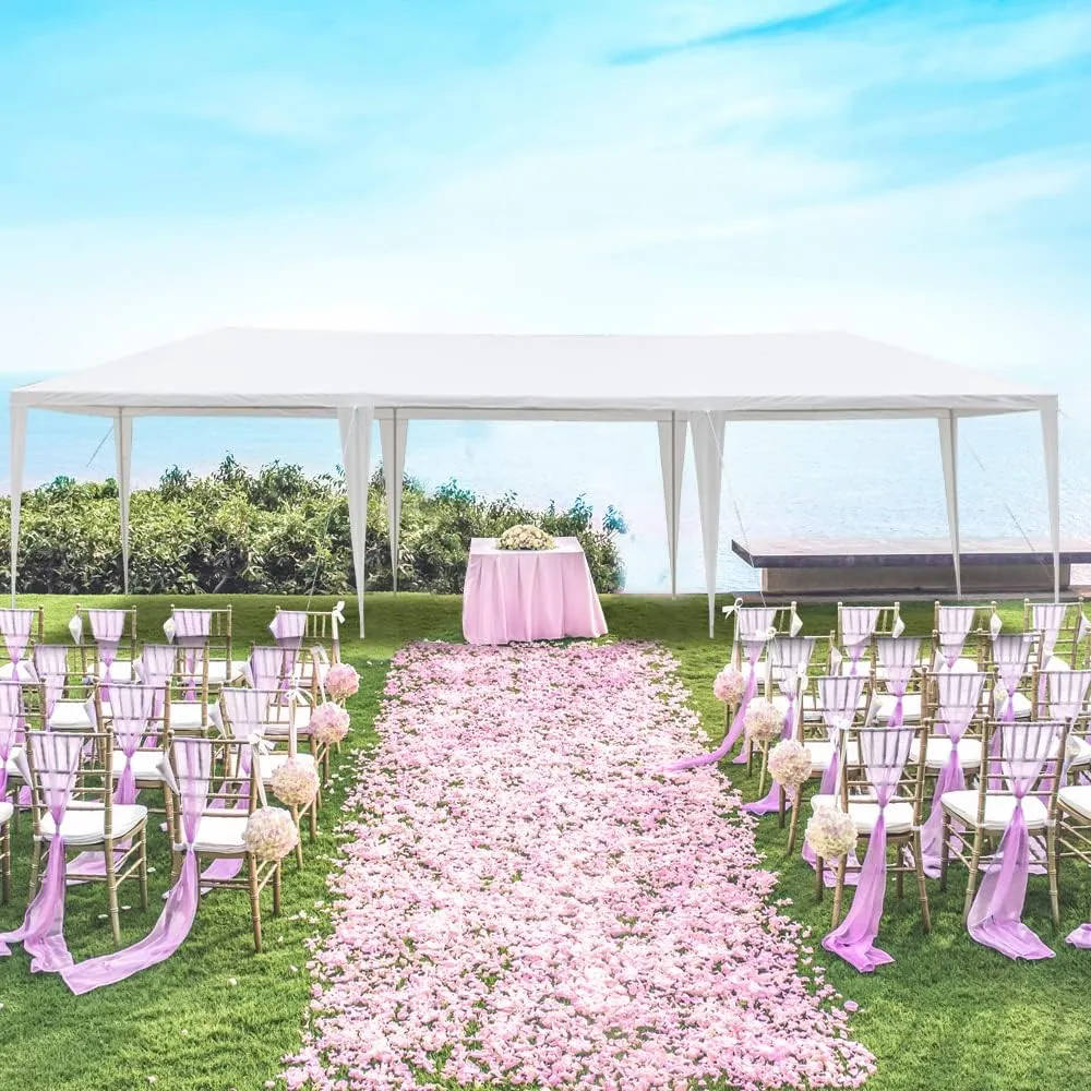 Outdoor Gazebo Canopy Wedding Party Tent Camping Shelter Commercial Instant Shelter Waterproof Tent with Removable Side Walls (10'x30' Without Sides)